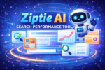 Ziptie AI search performance tool interface showing SEO analytics and ranking insights