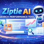 Ziptie AI search performance tool interface showing SEO analytics and ranking insights