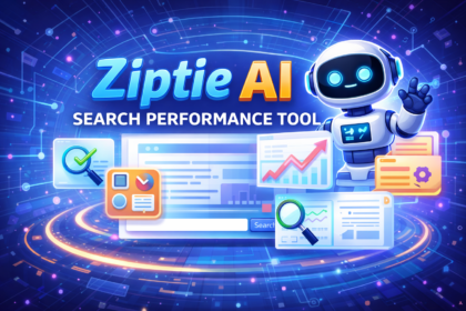 Ziptie AI search performance tool interface showing SEO analytics and ranking insights